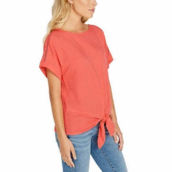 NWT Buffalo Ladies Tie Front Lace Detail Top - Picture 3 of 3